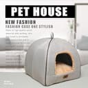 Cuccia da interni per gatti, lettino a cupola stile tenda, con cuscino imbottito rimovibile e lavabile, autoriscaldante - 6