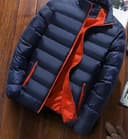 Men's Long Sleeve Cotton Padded Winter Jacket 2025 Zipper Down Coat Stand Collar Plus Size Outdoor Jacket - 2
