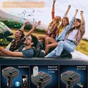 Trasmettitore FM Bluetooth 5.3 per Auto, Adattatore Audio Radio, QC3.0 Wireless Kit MP3, 2 porte USB e 1 Type-c, Chiamata Vivavoce, Supporta USB/TF/micro SD - 7