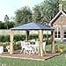 Outsunny Gazebo da Giardino 3x3m con Tetto in Policarbonato e Zanzariere, Struttura in Alluminio, Caffè e Khaki - 2