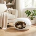 URBNLIVING Outdoor and indoor Hooded Pet Kennel Shelter – Windproof Plastic Crate Bed House for Cats, Kittens & Small Dogs (White) - 7