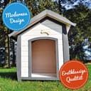zooprinz wetterfeste Hundehütte Bella - aus massivem Holz - perfekt für draußen - mit umweltfreundlicher Farbe gestrichen in modernen Farben - 3 Größen zur Wahl - 4