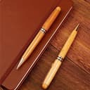 Hsyzygian Set di 5 penne a sfera in legno fatte a mano, per affari e scuola, regalo sostenibile - 3