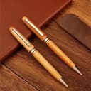 Hsyzygian Set di 5 penne a sfera in legno fatte a mano, per affari e scuola, regalo sostenibile - 5