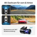 4K Dashcam Oryzon mit 3,94" Bildschirm/Vorne & hinten/Autokamera mit 170° Weitwinkelansicht/Nachtsicht/Parküberwachung/G-Sensor(+1080P + Autoladegerät) - 5