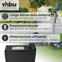 vhbw batteria compatibile con Ambrogio 4.0 Basic, 4.0 Basic 4WD, 4.0 Elite, 4.0 Elite 4WD tagliaerba, robot tagliaerba (10200mAh, 25,2V, Li-Ion) - 4
