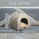 Cuccia da interni per gatti, lettino a cupola stile tenda, con cuscino imbottito rimovibile e lavabile, autoriscaldante - 3