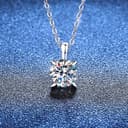 HinDaLi Collar Solitario Diamante Plata de Ley 925 para Mujer Hombre Niña Collares Colgante Circonitas Collares de Mujer de Plata Collar Redondo Cristal Colgante Solitario Pequeño - 3