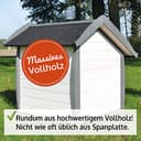 zooprinz wetterfeste Hundehütte Bella - aus massivem Holz - perfekt für draußen - mit umweltfreundlicher Farbe gestrichen in modernen Farben - 3 Größen zur Wahl - 3