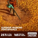 Soffiatore foglie a batteria per Makita 18V, motore senza spazzole, 2 batterie e caricabatterie inclusi, 6 velocità, 257 km/h, leggero e compatto con 3 ugelli per foglie, polvere, giardino e casa - 2