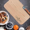 LOOXIS Personalisiertes Frühstücksbrettchen mit Messer, Wunsch-Name + Text graviert – Geschenk-Idee Geburtstag, Vatertag, Muttertag, Frauen und Männer – Erlen-Holz, Vesperbrett, 26x15cm - 7