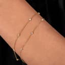 Ethos Jewelry 585 Echtgold 14K Gelbgold Diamant-Station Armband mit 5 kleinen Diamanten – Filigran, Minimalistisches Design – Mit VS2+ Klarheit Diamanten – Handgefertigtes Geschenk für Frauen - 3