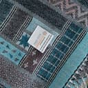 Merino Wool Throw Turquoise Marta, 130 x 190cm, Made in Europe, With Fringes - 6