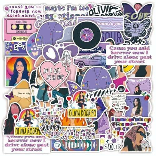 100 Stück Olivia Rodrigo Aufkleber Olivia Cartoon Graffiti Graffiti Style Decals Wasserdicht Aufkleber für Laptops, Computer, Fahrräder, Skateboards, Snowboards und Gepäck