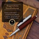 Hörner Legno Sandelholz -Tintenroller I Edle Geschenk-Box I Schreibfarbe Blau I Strichstärke M 0,7 mm I Hochwertiges Etui I Moderner Grip I Business Rollerball I Linkshänder & Rechtshänder - 2