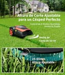 OKAYBOT Robot Cortacésped con Cables Perimetrales 1400 m², Pendiente 47%, Altura de Corte 25-65 mm, Control por App, Sensor de Lluvia - 4
