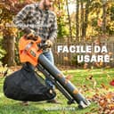 Outsunny Soffiatore e Aspiratore per Foglie 3-in-1 da 3000W con Trituratore, Sacco da 40L, 4 Ruote, Tracolla Regolabile, per Prati Vialetti e Terrazzi - 8