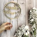 Butterfly Store Cake Topper Personalizzato Nomi in Legno – Decorazione per Torta Matrimonio, Anniversario o Evento Speciale – Stile Boho Elegante – 15x25 cm – Artigianale e su Misura - 6