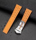 London Craftwork Echtlederarmband für Tag Heuer Carrera Monaco Formel 1 Uhr, 22 mm, Schwarz / Blau, Einheitsgröße, Leder, Kein Edelstein - 3