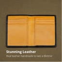 PELLE TORO Minifold Men's Leather Wallet with RFID Blocking Slim Contactless Handmade Minimalist Wallet in Gift Box for Men, Charcoal Grey/Caramel, Taille Unique - 3