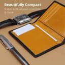 PELLE TORO Minifold Men's Leather Wallet with RFID Blocking Slim Contactless Handmade Minimalist Wallet in Gift Box for Men, Charcoal Grey/Caramel, Taille Unique - 4